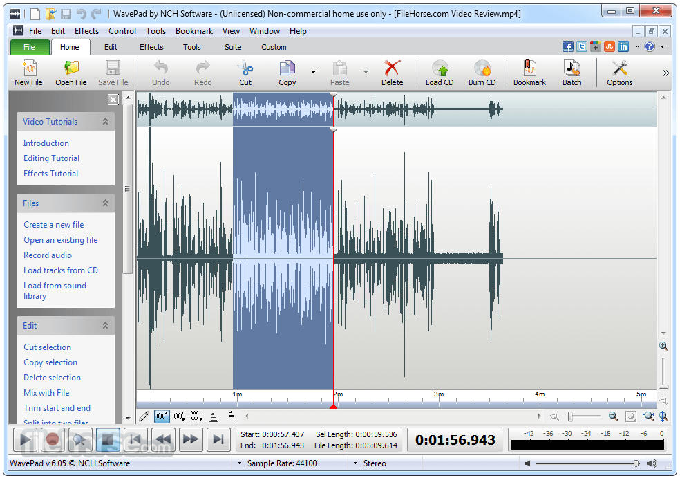 wavepad audio editor code